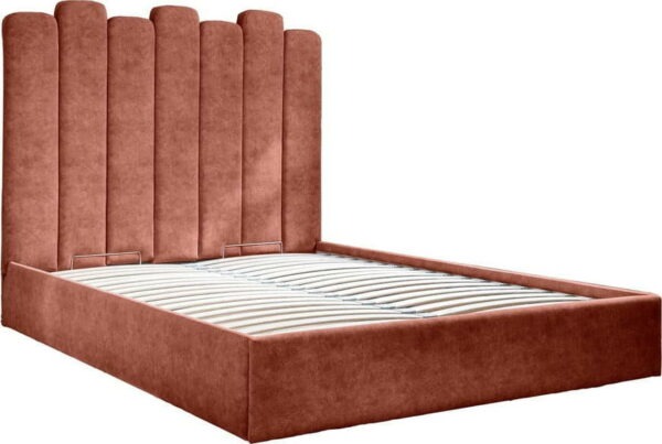 Čalouněná dvoulůžková postel s úložným prostorem s roštem 160x200 cm