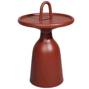 Červený hliníkový zahradní odkládací stolek