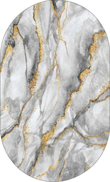 Koberec běhoun v šedo-zlaté barvě 80x200