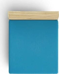 Modré napínací bavlněné prostěradlo 140x190