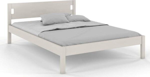 Bílá dvoulůžková postel z borovicového dřeva 180x200