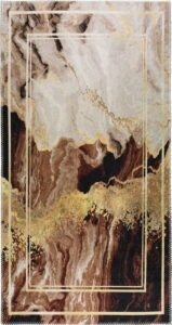 Hnědo-krémový pratelný koberec 80x150 cm