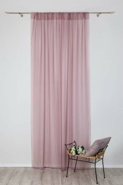 Růžová záclona 140x245 cm Voile