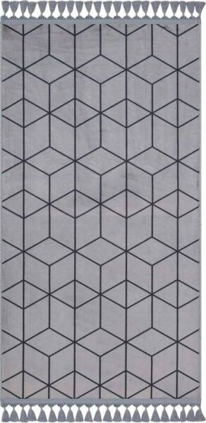 Šedý pratelný koberec běhoun 300x100