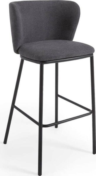 Tmavě šedé barové židle v sadě 2 ks