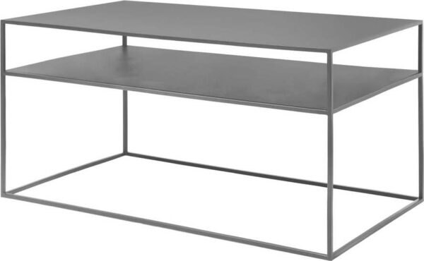 Tmavě šedý kovový konferenční stolek 50x90
