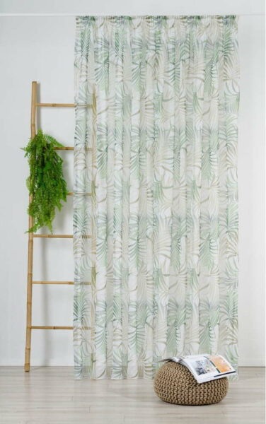 Zeleno-béžová záclona 300x260 cm Palmas