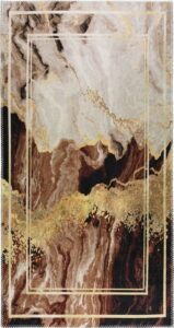 Hnědo-krémový pratelný koberec běhoun 80x200