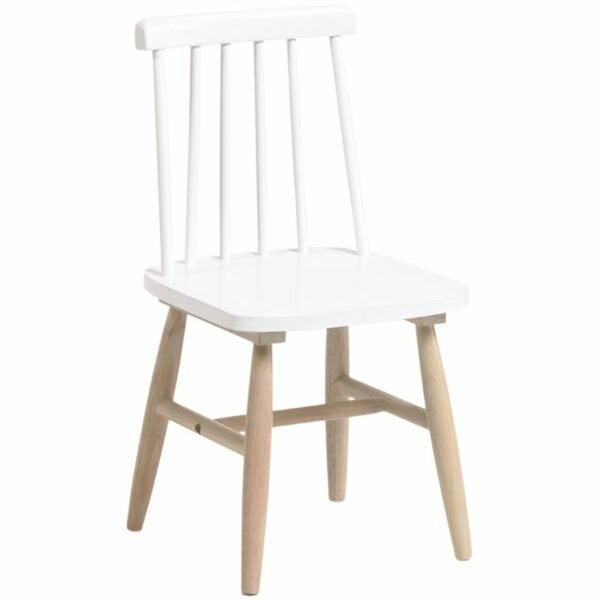 Bílá dřevěná dětská židlička Kave