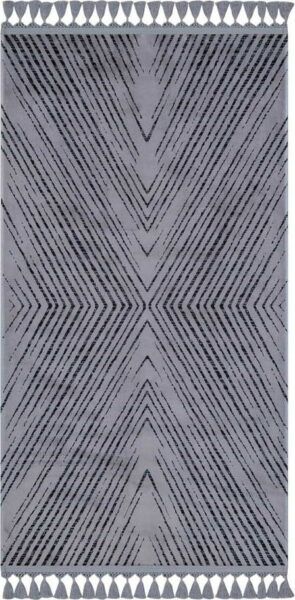 Šedý pratelný koberec 150x80 cm