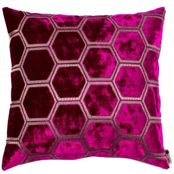 BOHOLOGY Růžový sametový povlak na polštář Hexagon