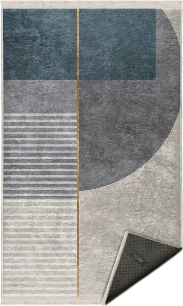 Modro-šedý koberec běhoun 80x200 cm