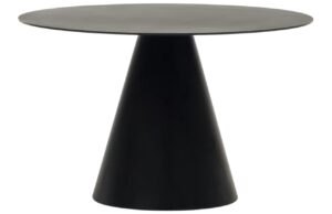 Matně černý skleněný kulatý jídelní stůl Kave