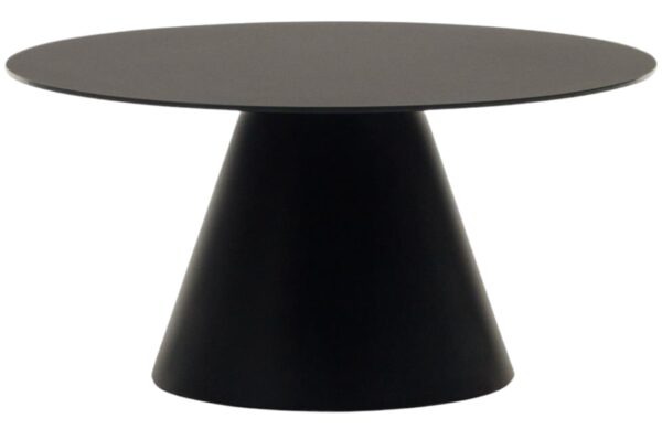 Matně černý skleněný kulatý konferenční stolek Kave