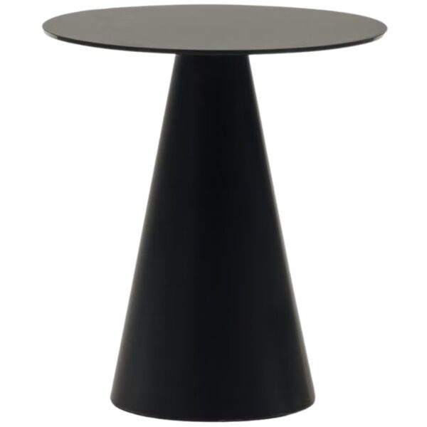 Matně černý skleněný kulatý odkládací stolek Kave