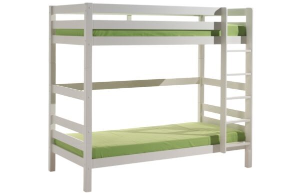 Bílá borovicová dvoupatrová postel Vipack Pino 90 x