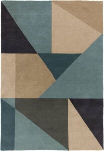 Modro-béžový vlněný koberec 170x120 cm Arlo