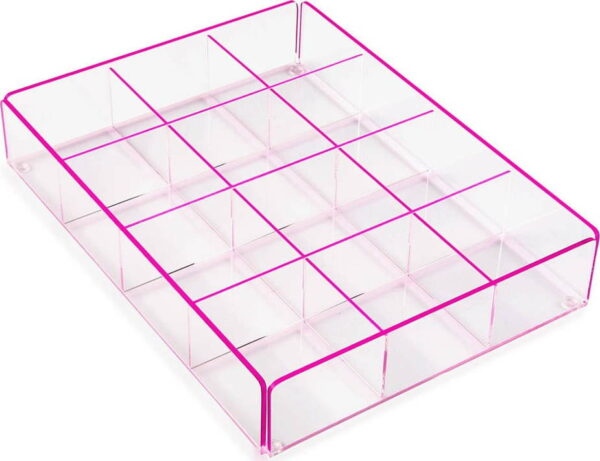 Pink úložný box s 12