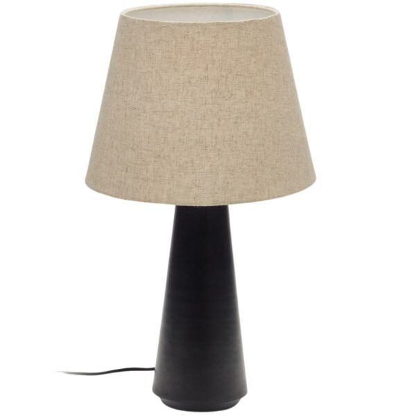 Béžová lněná stolní lampa Kave