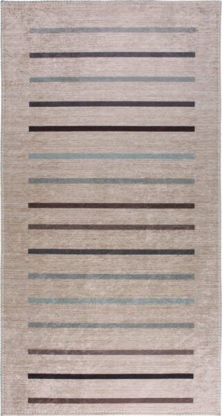 Světle hnědý pratelný koberec běhoun 80x200