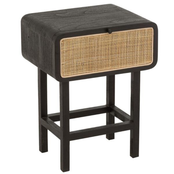 Černý dřevěný odkládací stolek J-line Meldo
