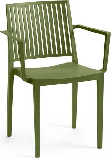 Zelená plastová zahradní židle Bars
