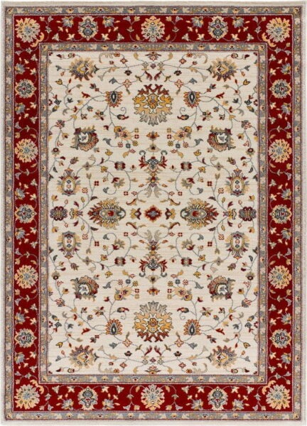 Červeno-krémový koberec běhoun 67x250 cm