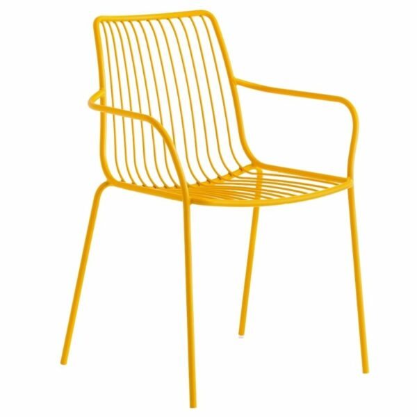 Pedrali Žlutá kovová zahradní židle Nolita