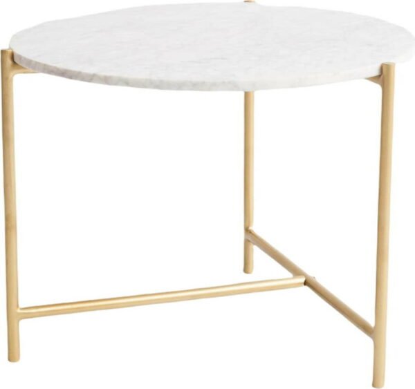 Bílý mramorový kulatý konferenční stolek ø 50 cm