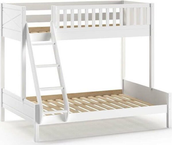 Bílá patrová dětská postel 140x200/90x200 cm