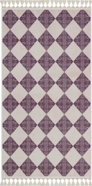 Fialovo-béžový pratelný koberec 180x120 cm