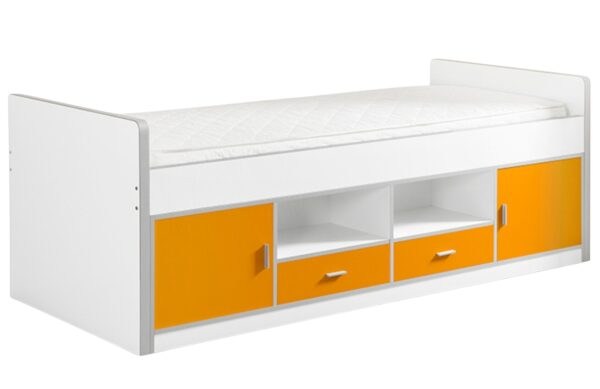 Oranžová postel se zásuvkami Vipack Bonny