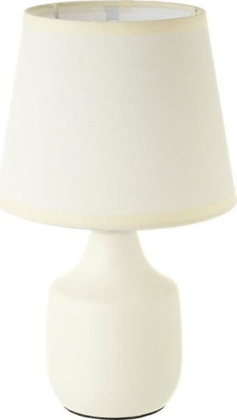 Bílo-krémová keramická stolní lampa s textilním stínidlem (výška