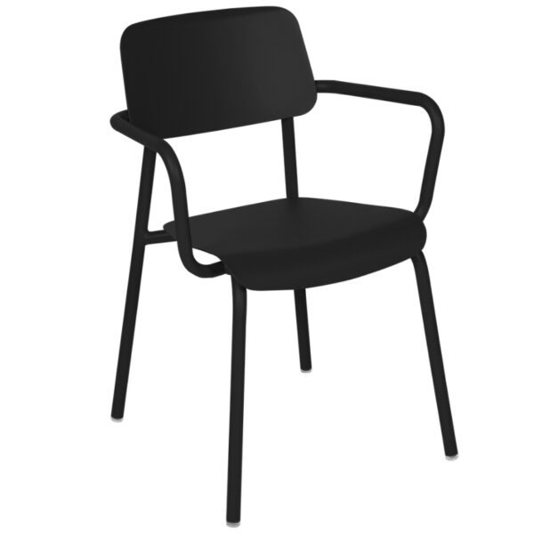 Černá hliníková zahradní židle Fermob