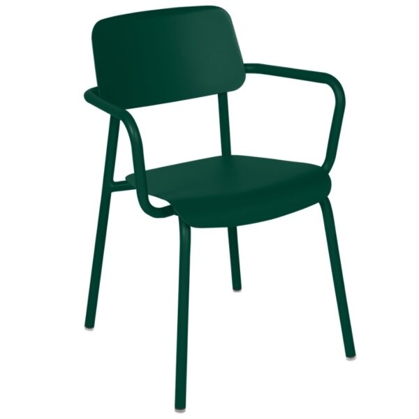 Tmavě zelená hliníková zahradní židle Fermob