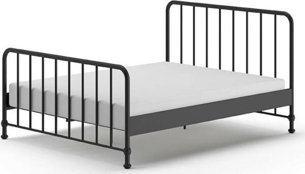 Černá kovová jednolůžková postel s roštem 160x200