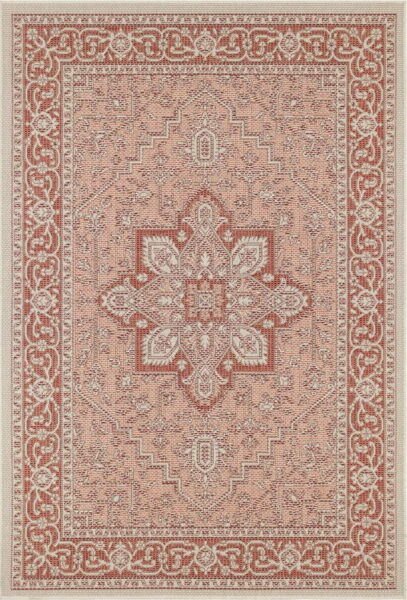 Červeno-béžový venkovní koberec NORTHRUGS Anjara