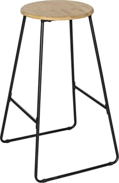 Černá/přírodní bambusová barová židle 70 cm