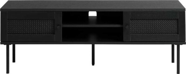 Černý TV stolek v dekoru dubu 120x43