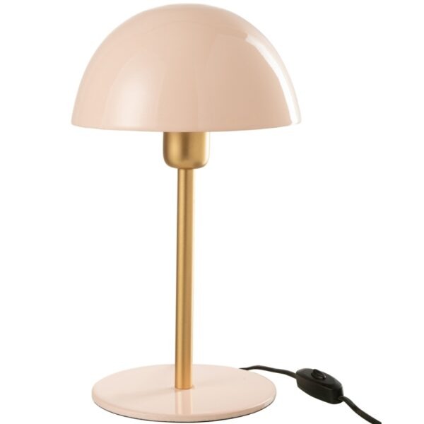 Růžová kovová stolní lampa J-Line