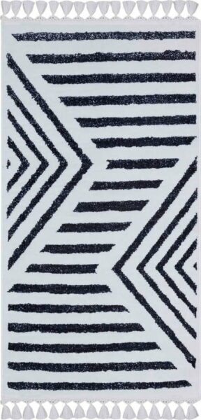 Bílo-modrý pratelný koberec 150x80 cm