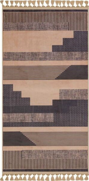 Hnědo-béžový pratelný koberec 120x80 cm