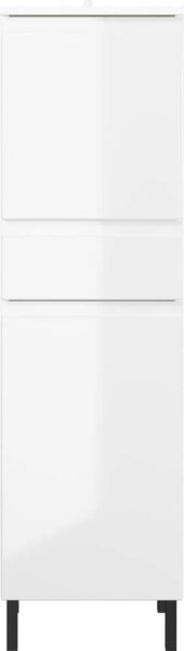 Bílá vysoká koupelnová skříňka 34x120 cm