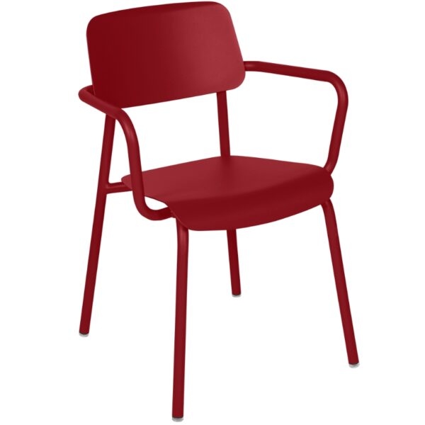 Červená hliníková zahradní židle Fermob