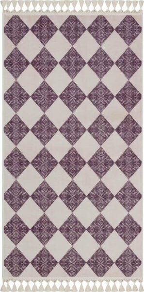 Fialovo-béžový pratelný koberec 160x100 cm