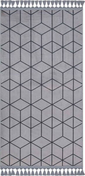 Šedý pratelný koberec 200x100 cm