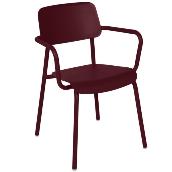Třešňově červená hliníková zahradní židle Fermob