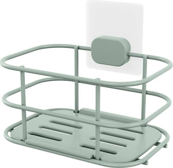 Samodržící kovová koupelnová polička v mentolové