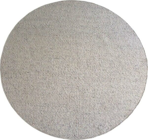 Světle šedý vlněný kulatý koberec ø 250