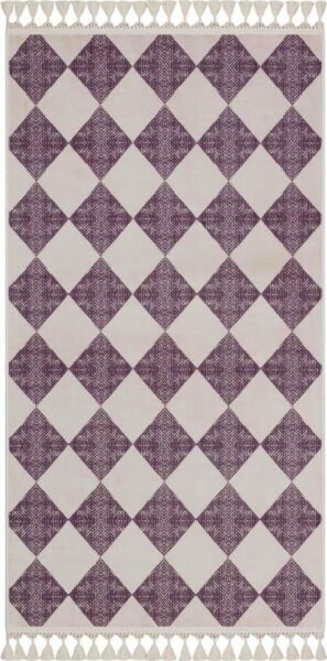 Fialovo-béžový pratelný koberec 150x80 cm